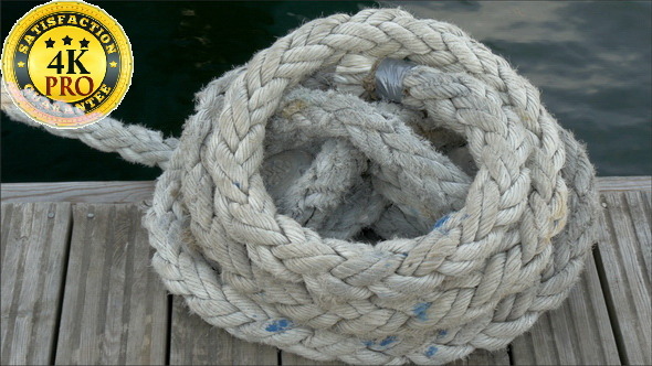 A Big Rope Tied on the Edge of the Port