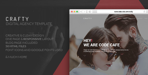 Crafty – One Page Digital Agency Template