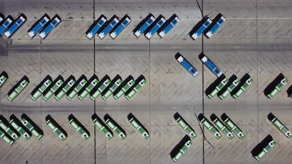 Aerial View of the bus parking