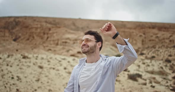 Very Happy and Excited Man in Front of the Camera