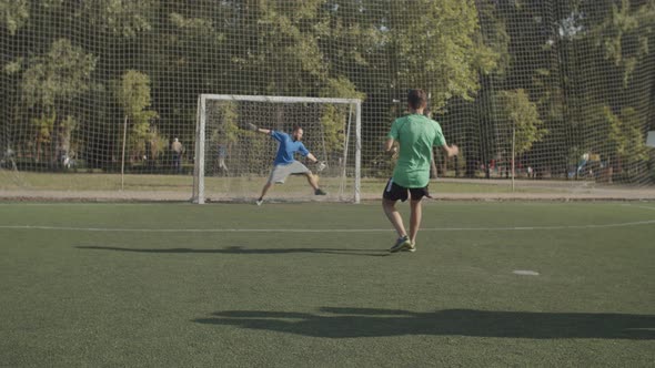 Soccer Team Celebrating Win After Penalty Shootout