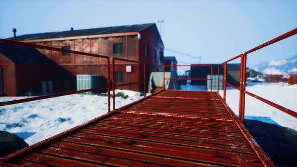 Science Station in Antarctica at Summer