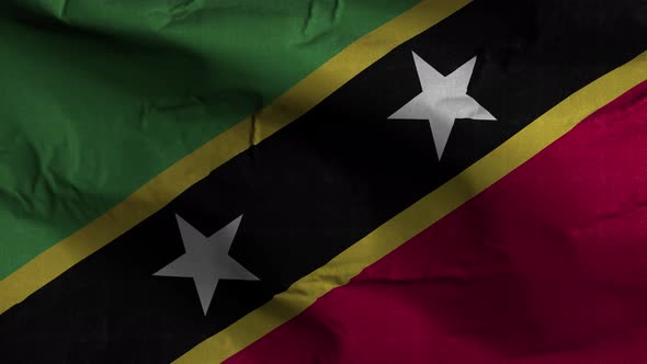 Saint Kitts And Nevis Flag Textured Waving Background 4K