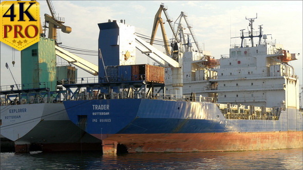 Two Icebreaker Ships on Dock  