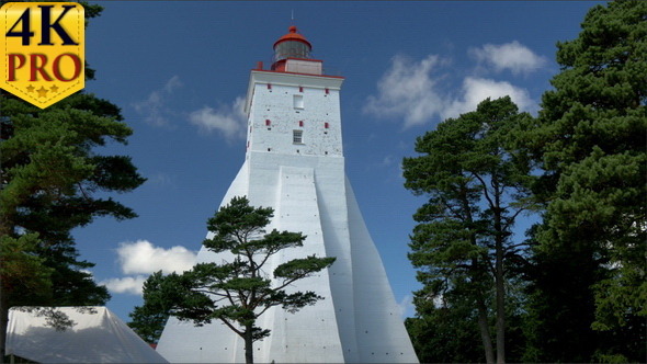 A Big White Lighthouse on the Middle