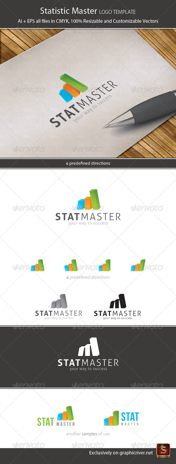 Statistics 4in1 Logo Template