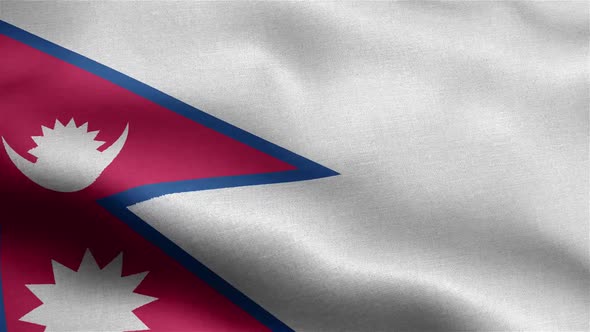 Nepal Flag Seamless Closeup Waving Animation