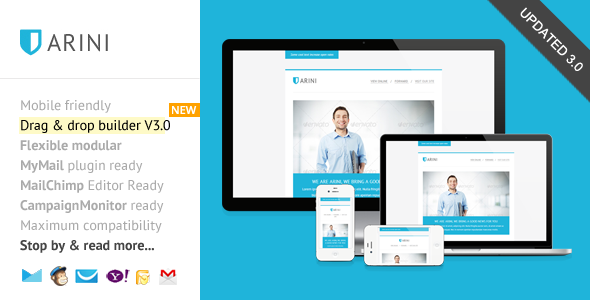 Arini, Responsive Newsletter with Template Builder