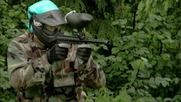 A Man Playing a Paintball