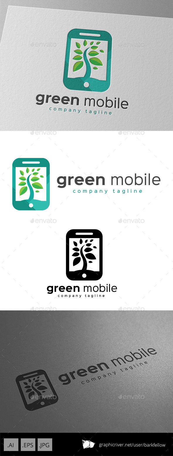 Green Mobile Logo Design