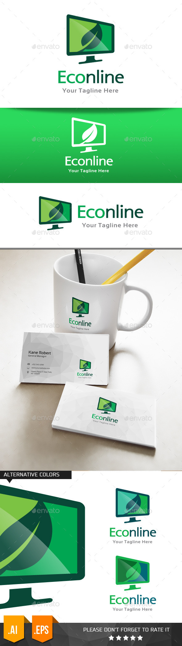 Eco Online Logo Template