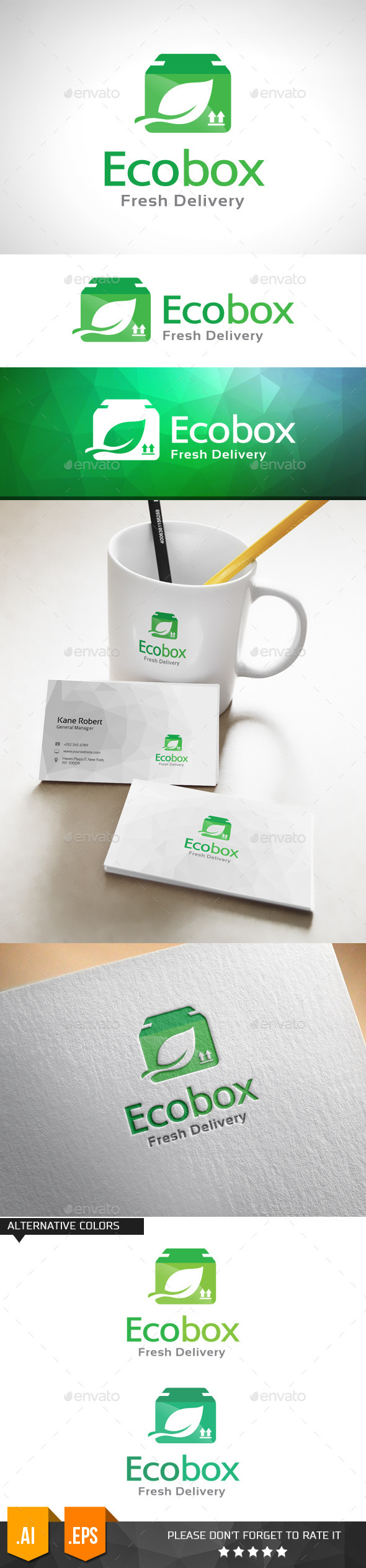 Eco Box Fresh Delivery Logo Template