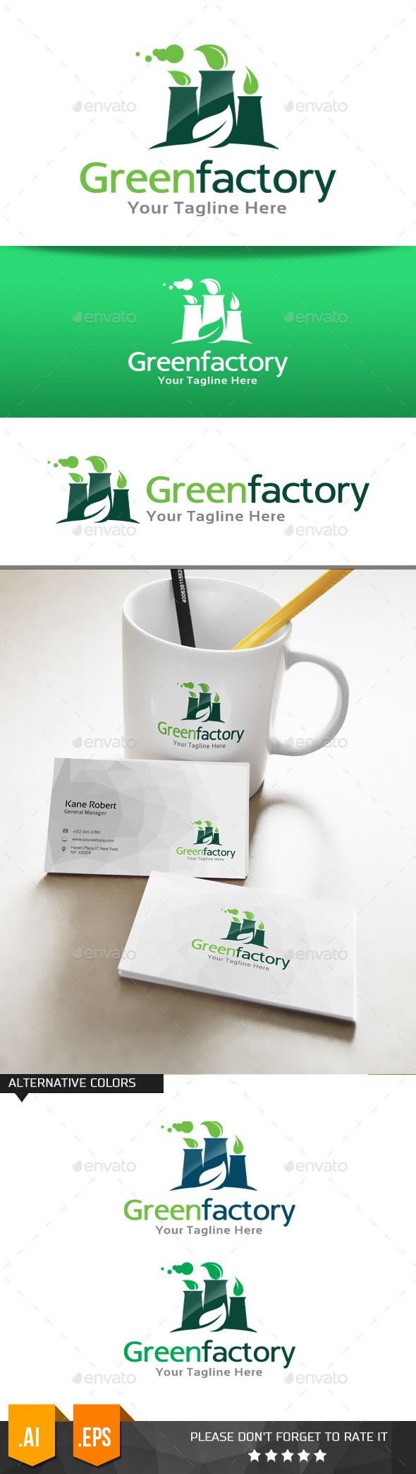 Green Factory Logo Template