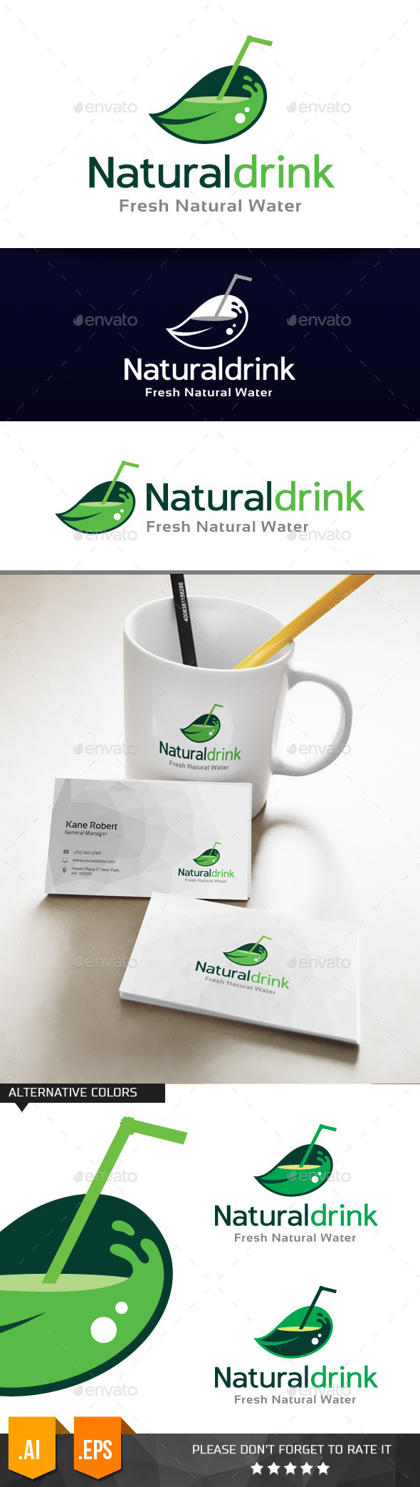 Natural Drink Logo Template