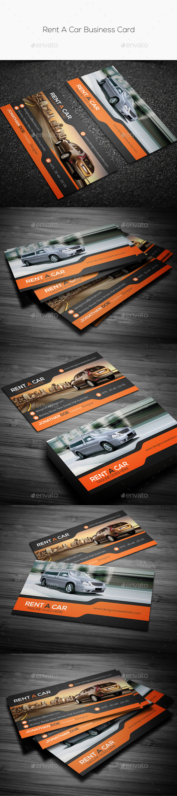 Download Rent A Car Business Card Graphics Designs Templates PSD Mockup Templates