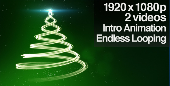 Green Christmas Tree Backdrop - Series of 2 + Loop