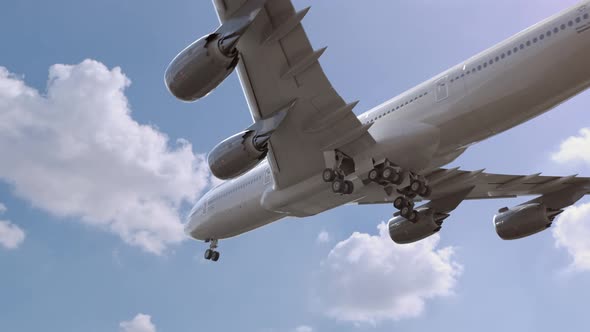 Airplane Landing in Hamburg Germany