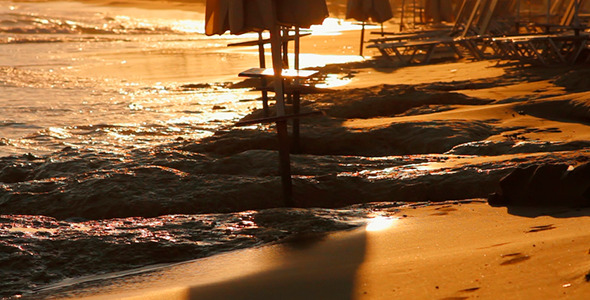 The Man Was on an Evening Beach