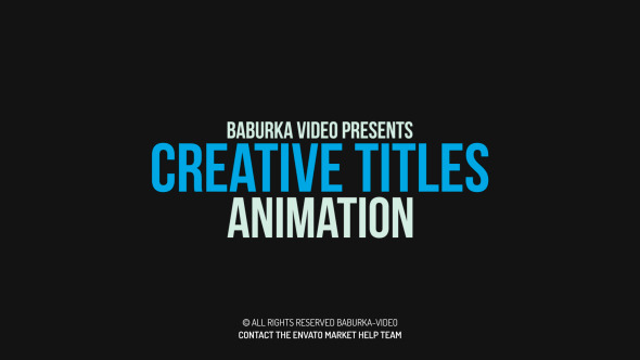 Creative Titles Animation alt