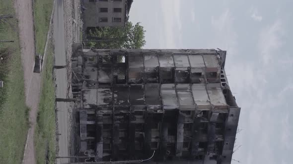 Vertical Video of a Warbombed Man in Ukraine