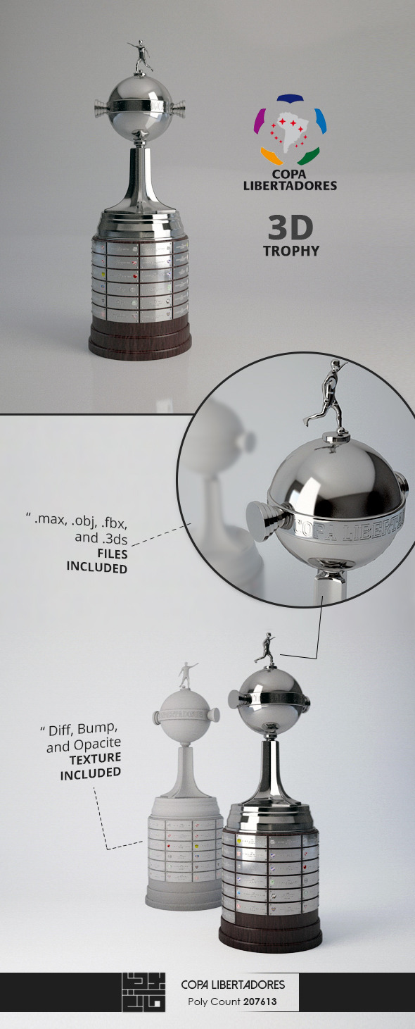 Copa Libertadores Trophy 3D Model
