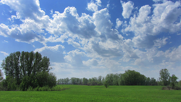 Clouds Moving Over Meadow