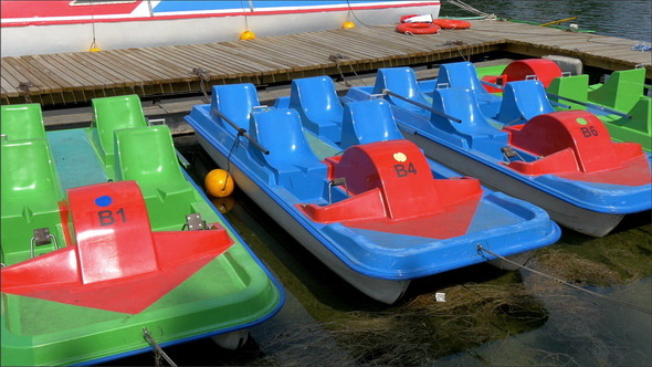 Some Colorful Water Bicycle for Tourists of the Ol