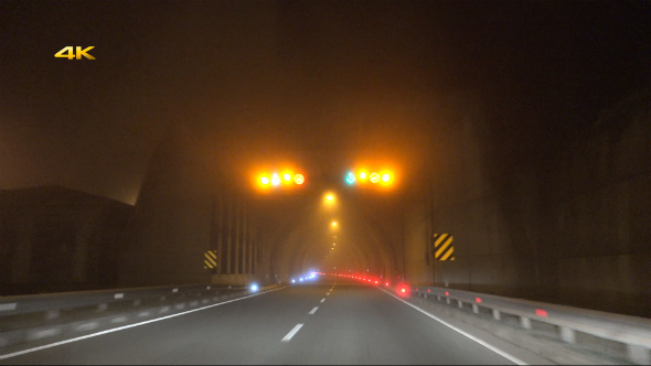 Night Fog in the City Highway Traffic alt