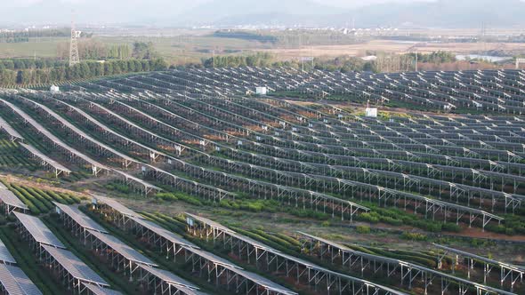 Solar power station in montain