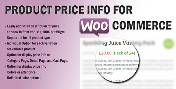 Product Price Info For WooCommerce