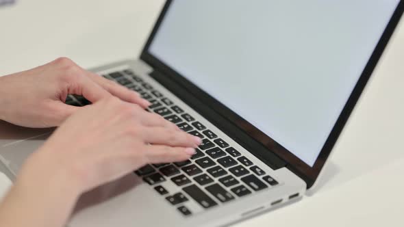 Female Hands Typing on Laptop 