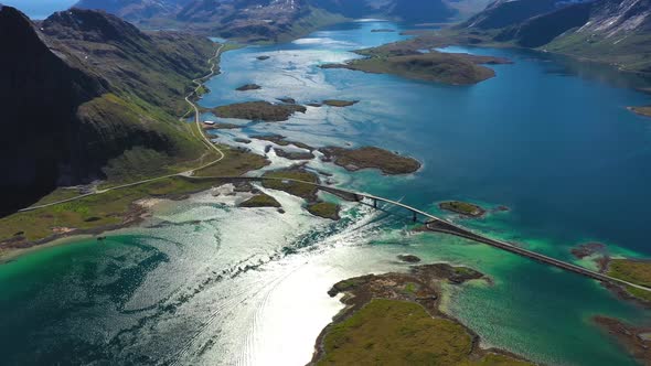 Fredvang Bridges Panorama Lofoten Islands