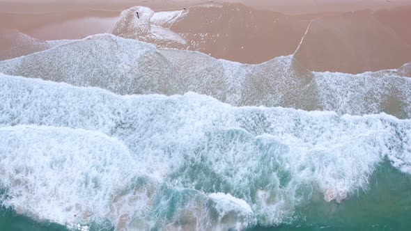 Beautiful waves in open sea at Phuket Thailand Travel and tour background