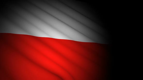 Poland Flag Blowing in Wind