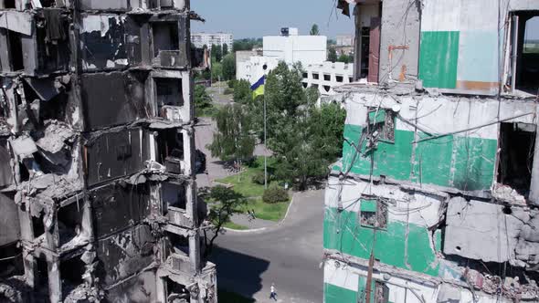 Borodyanka Ukraine  a Destroyed Building During the War