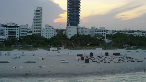 Aerial shot of the Miami shore