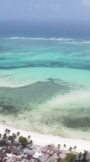 Vertical Video of the Ocean Near the Coast of Zanzibar Tanzania