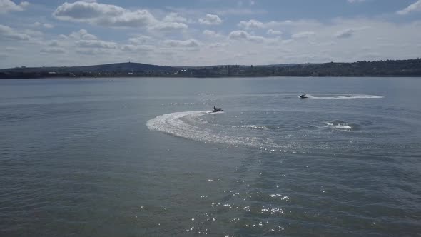 Spiraling Movements of a Watercraft in a View From Above