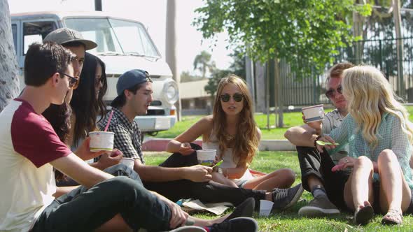 Group of young people in the park