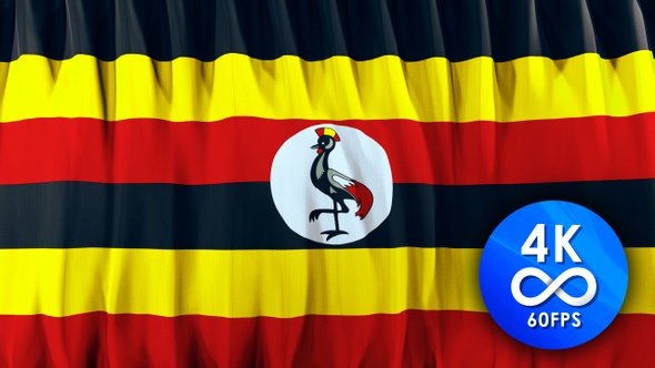 Flag loop UGANDA |4K| 60fps