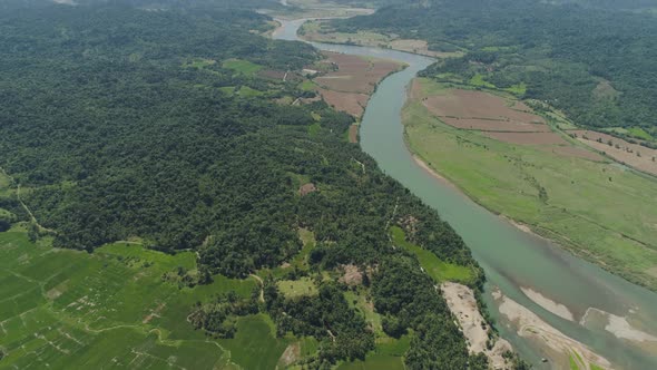 Mountain Valley with Farmlands in the Philippines