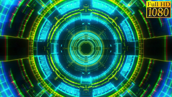 Cyberpunk Hud Geometric Background Vj Loops V3