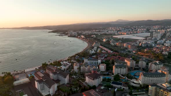 Hotels filmed on a drone Turkey Alanya Avsallar 4 K