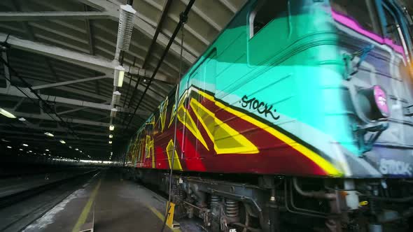 A Graffitied Train