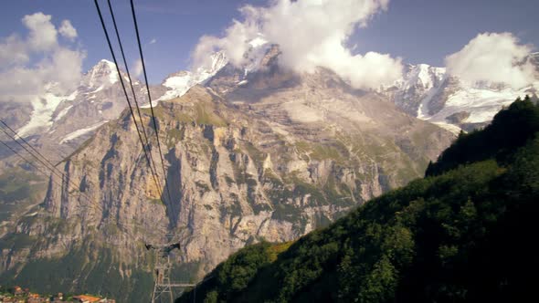 Tracking shot of the Alps in Switzerland
