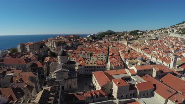 Aerial of the old city with the Cathedral