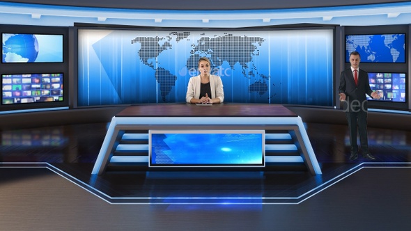 3D Virtual News Studio  Background D63