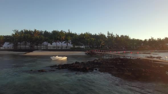 Aerial View of Coast Line of Mauritius Island