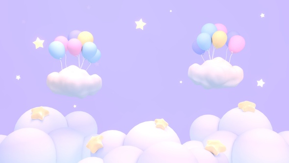 Through Pastel Balloons Sky