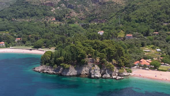 Island from the high view and Cliff and rocks